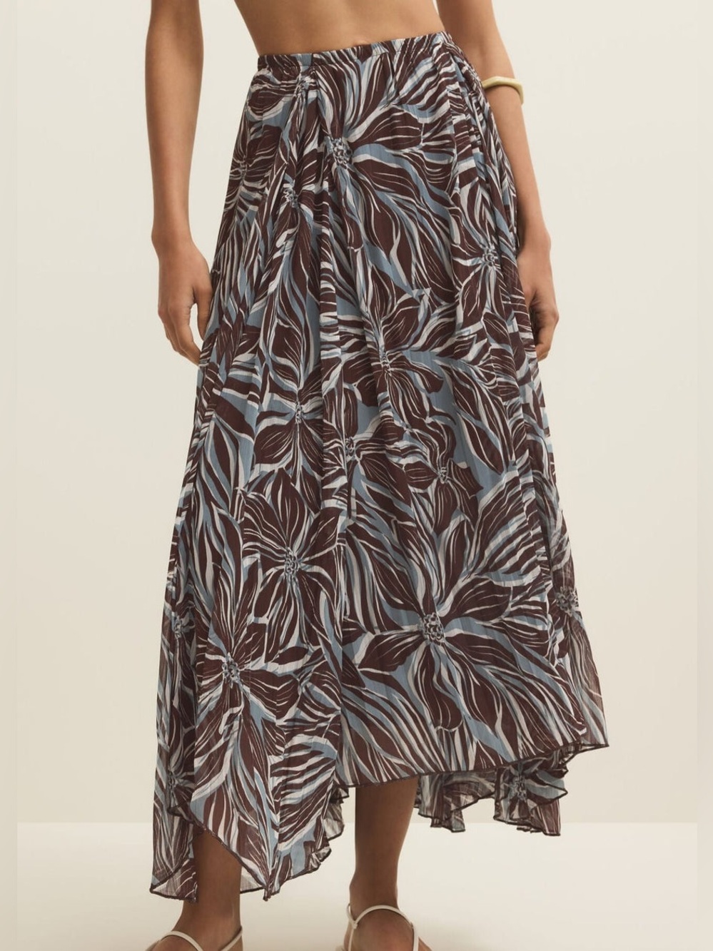Z SUPPLY VITORIA ZINN FLORAL MAXI SKIRT IN CHOCOLATE CHERRY